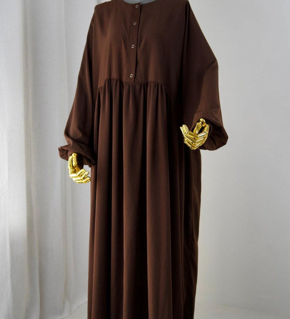 Abaya hijrati couleur chocolat