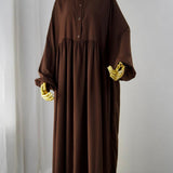Abaya hijrati couleur chocolat