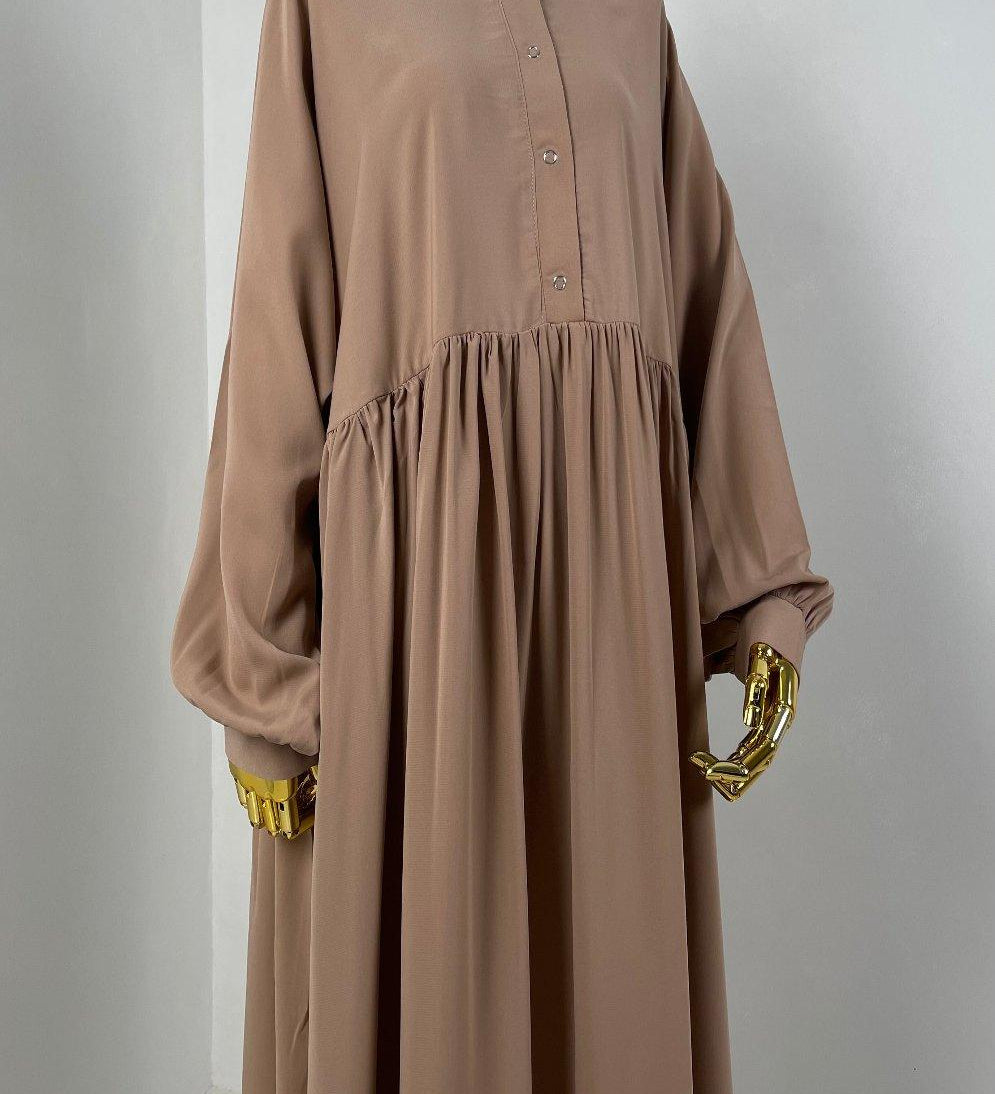 Abaya hijrati couleur beige rosé