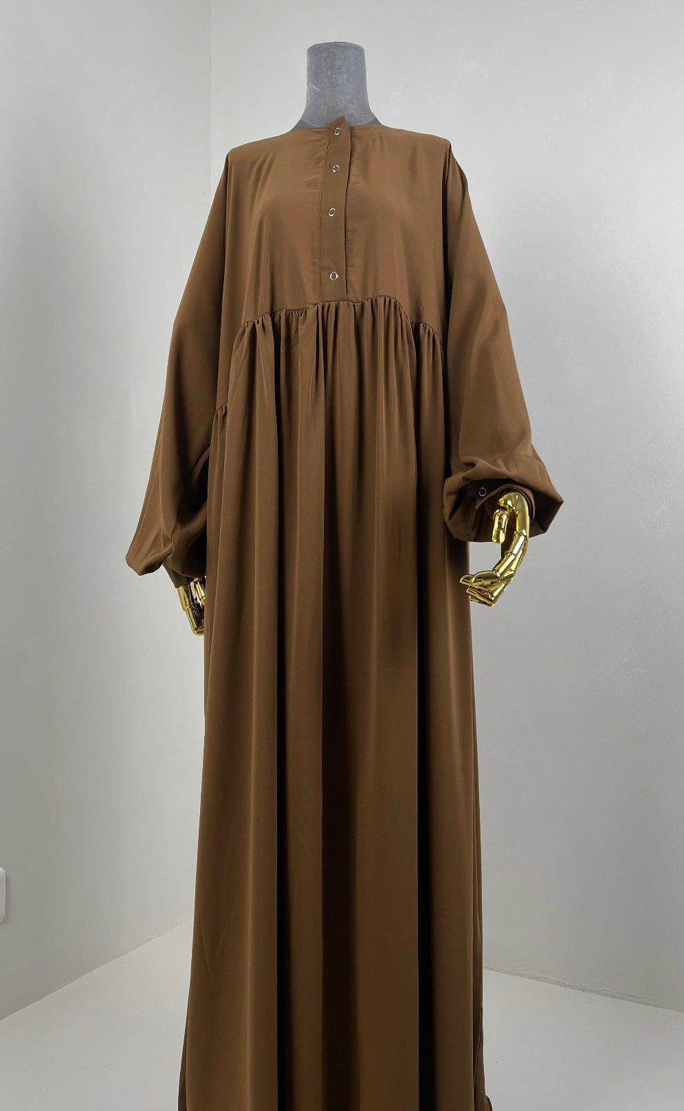 Abaya hijrati couleur marron