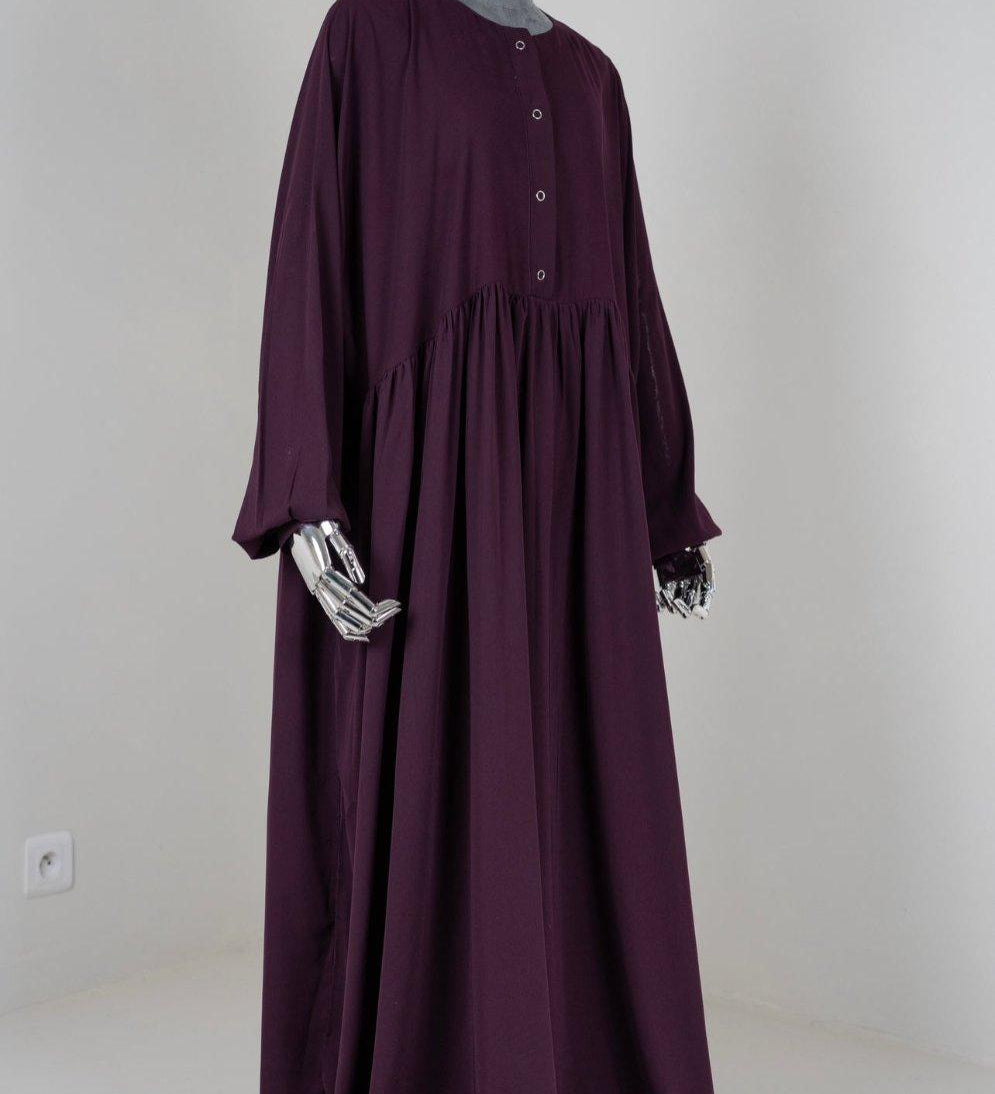 Abaya hijrati couleur prune