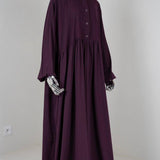 Abaya hijrati couleur prune