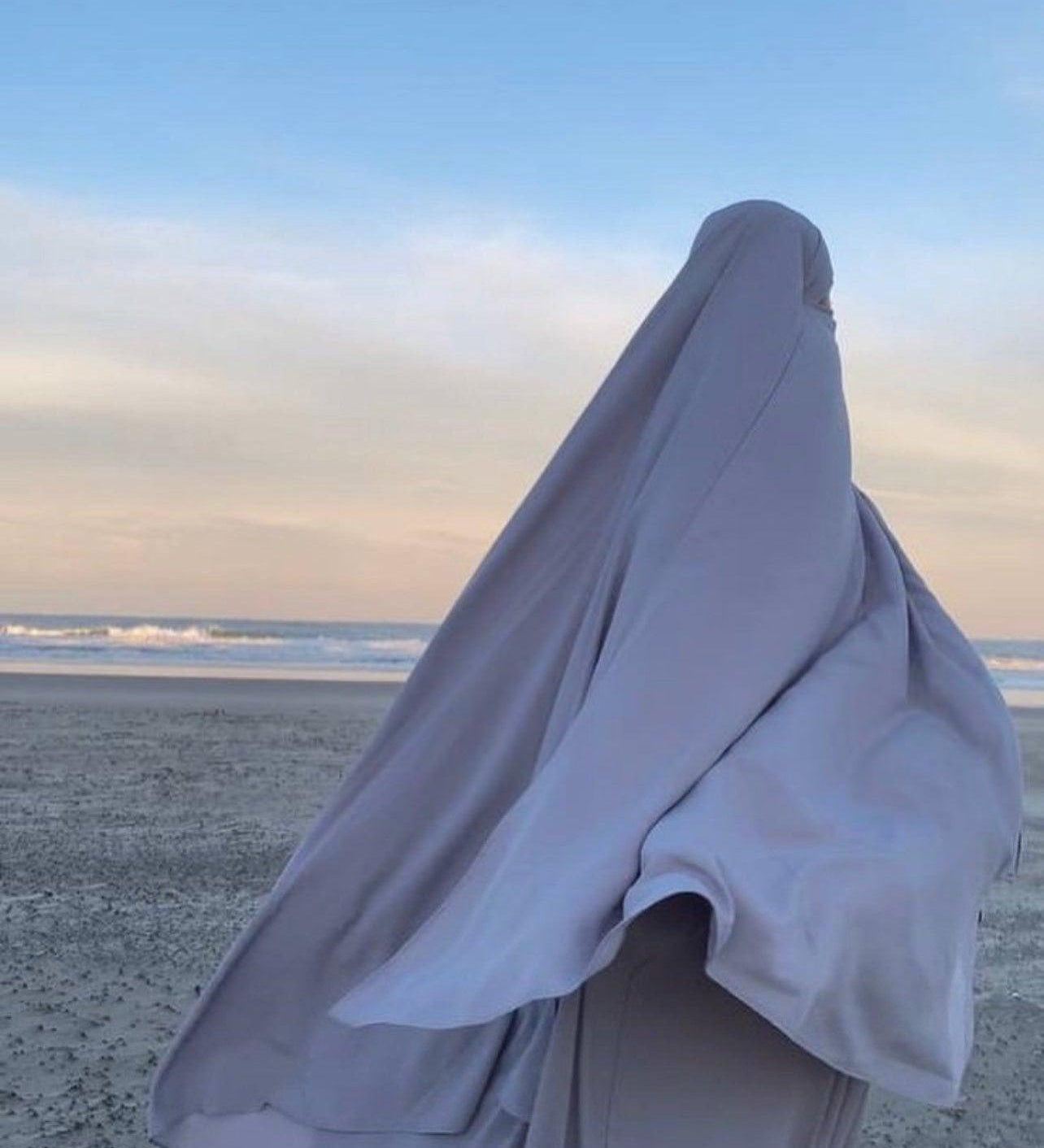 Khimar cape fente gris