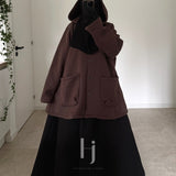 Manteau Court Molleton Épais