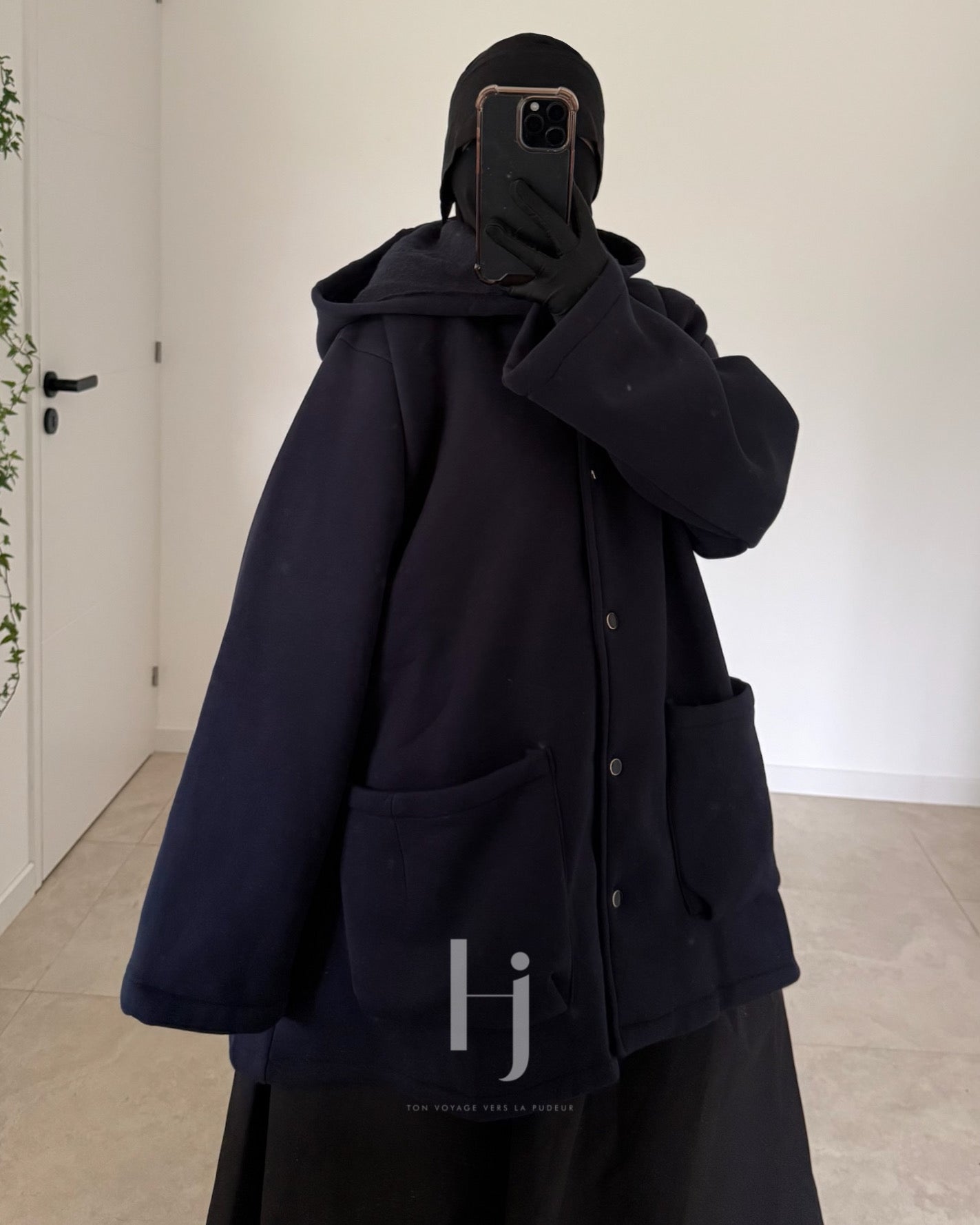 Manteau Court Molleton Épais