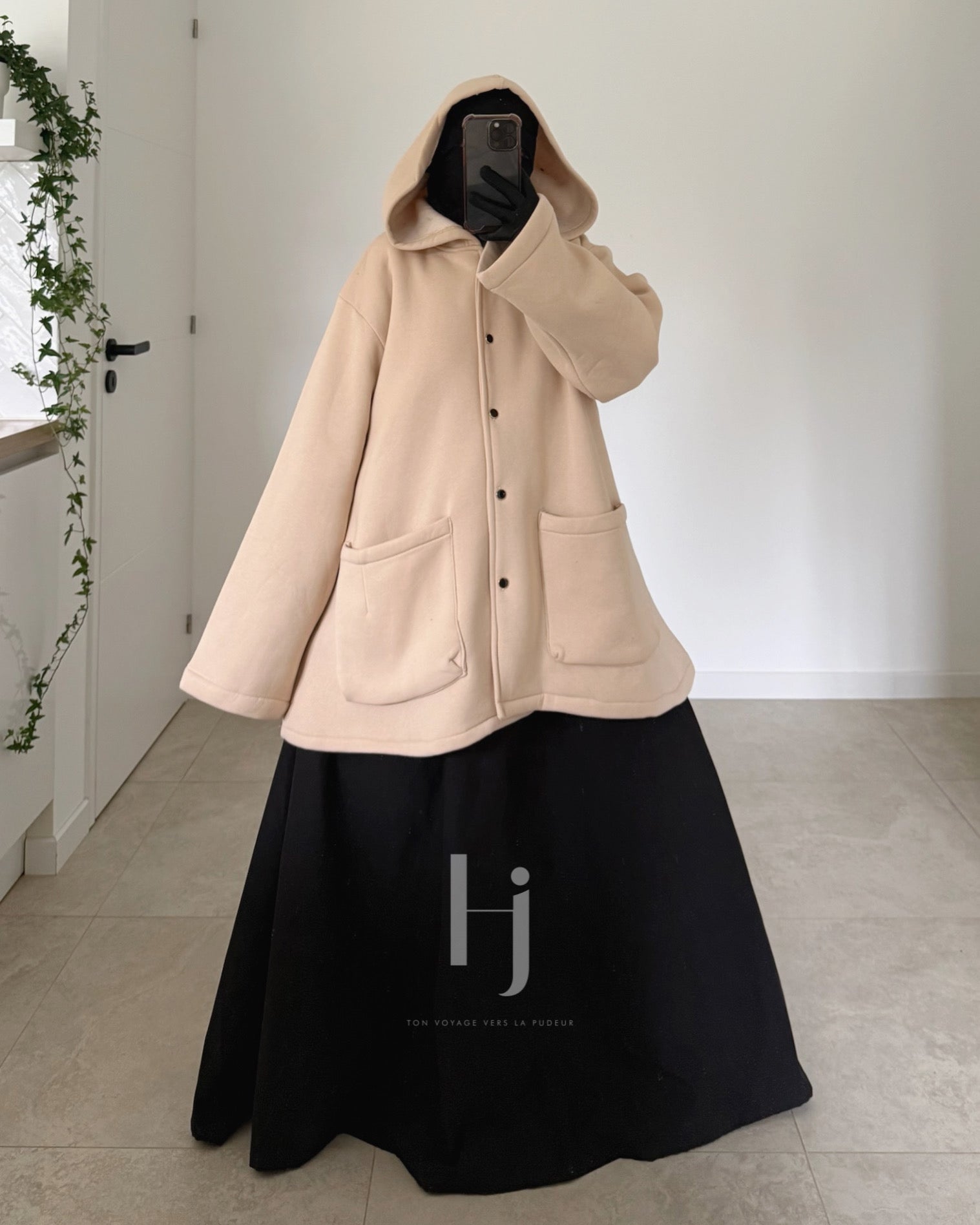 Manteau Court Molleton Épais