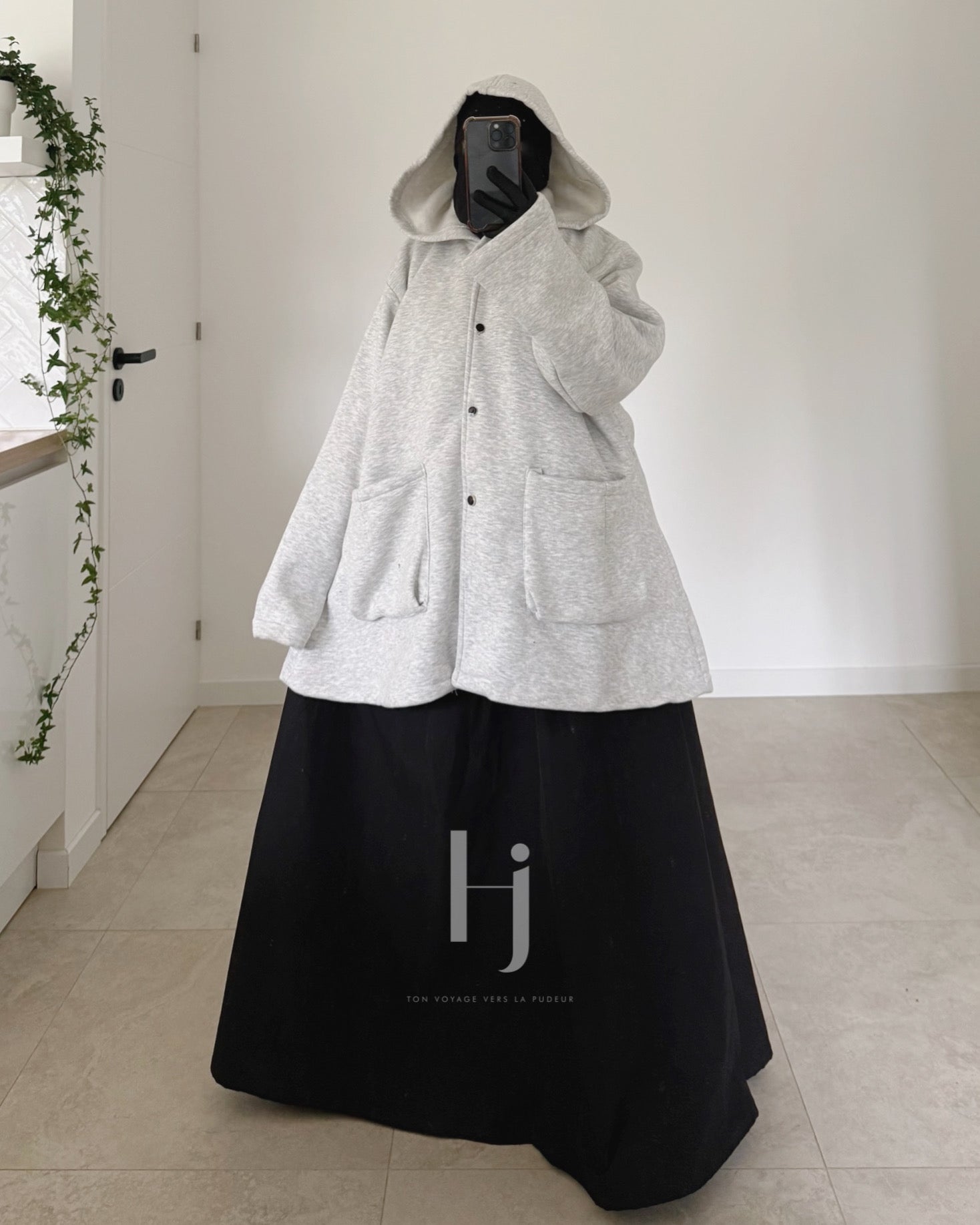 Manteau Court Molleton Épais