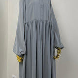 Abaya Hijrati couleur bleue de gris