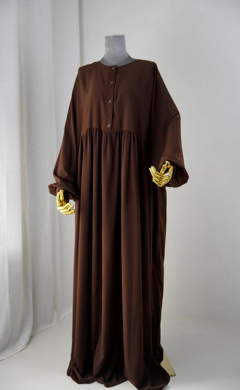 Abaya hijrati couleur chocolat