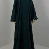 Abaya Sajmaya bleue vert