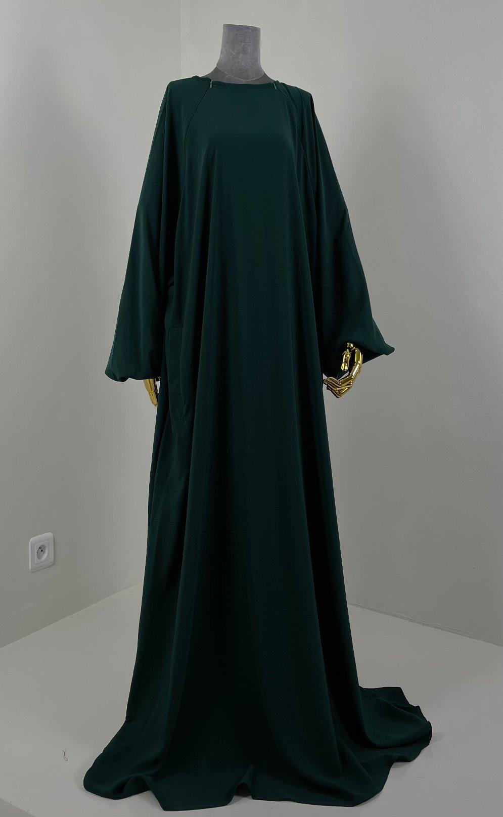 Abaya Sajmaya bleue vert