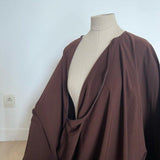 Abaya Sajmaya marron ouverte