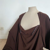 Abaya_Sajmaya_marron portée ouverte