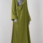 Abaya_Sajmaya_vert olive ouvert