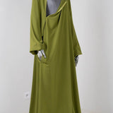 Abaya_Sajmaya_vert olive ouvert