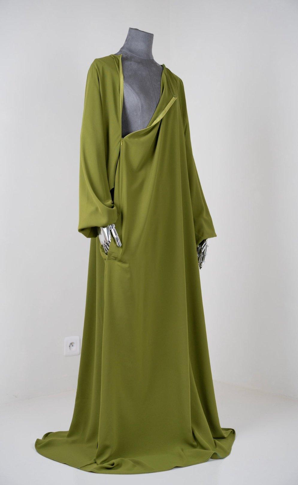 Abaya_Sajmaya_vert olive ouvert