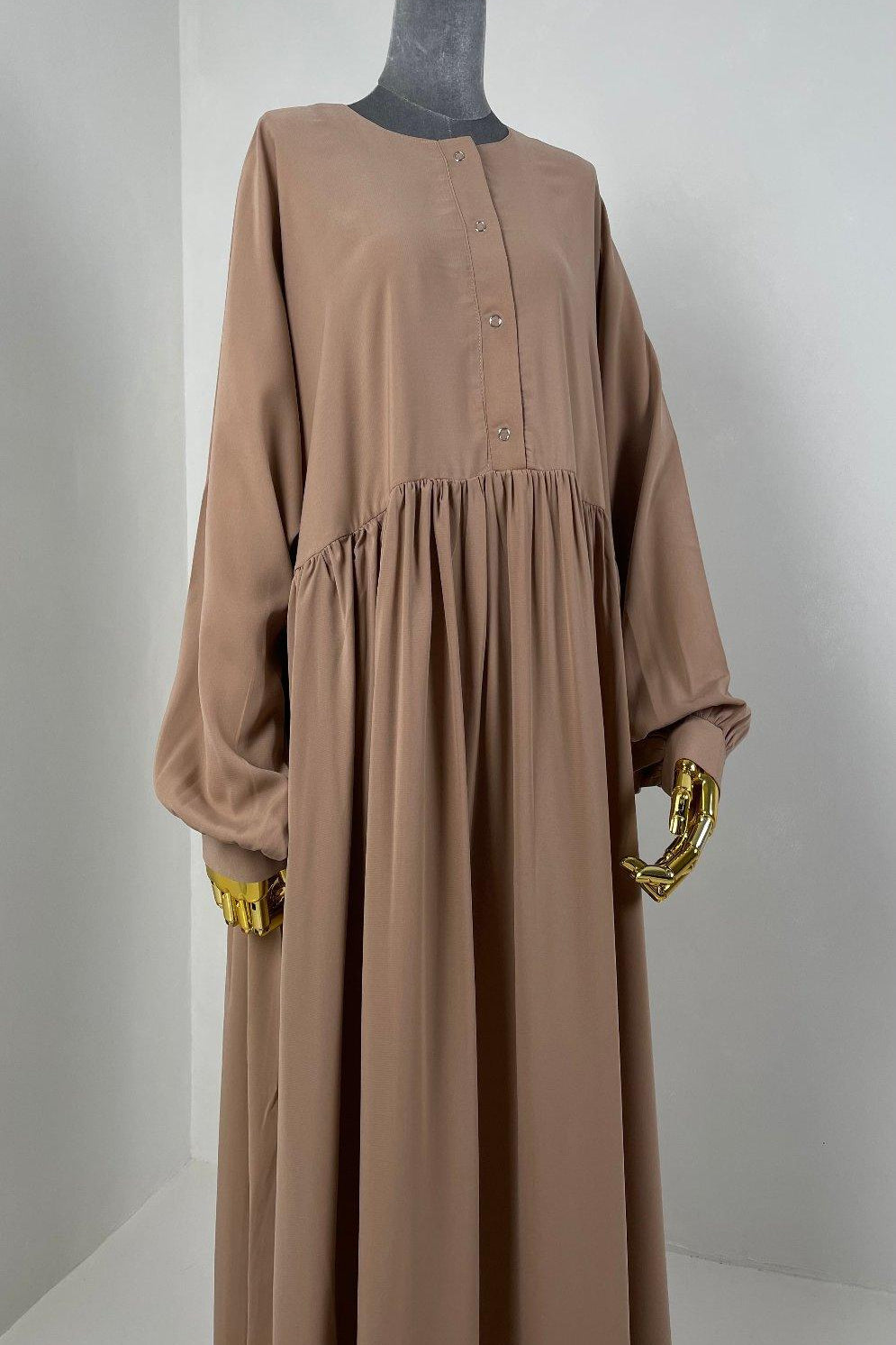 Abaya hijrati couleur beige rosé
