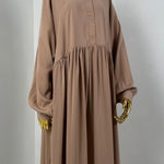 Abaya hijrati couleur beige rosé