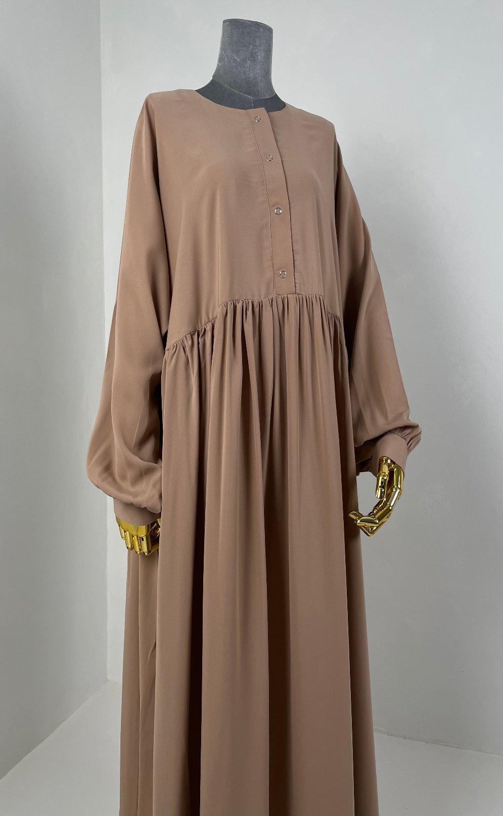 Abaya hijrati couleur beige rosé