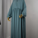Abaya hijrati couleur bleue lagon
