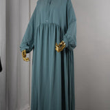 Abaya hijrati couleur bleue lagon