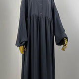 Abaya Hijrati couleur gris anthracite