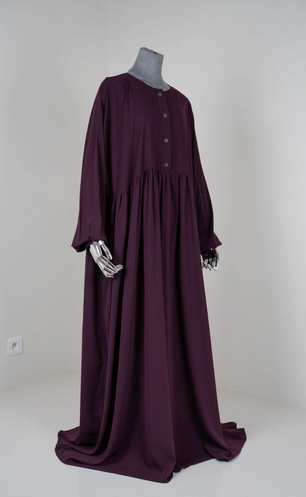 Abaya hijrati couleur prune