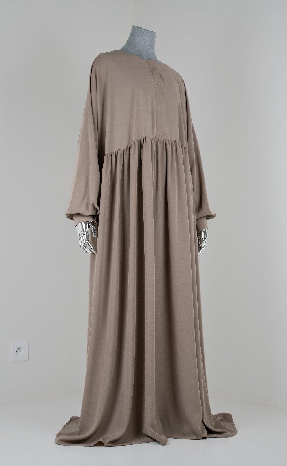 Abaya hijrati couleur taupe rosé