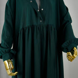 Abaya hijrati vert émeraude
