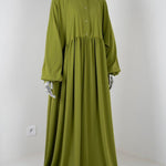 Abaya hijrati couleur vert olive