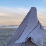 Khimar cape fente gris