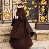 Khimar cape fente marron